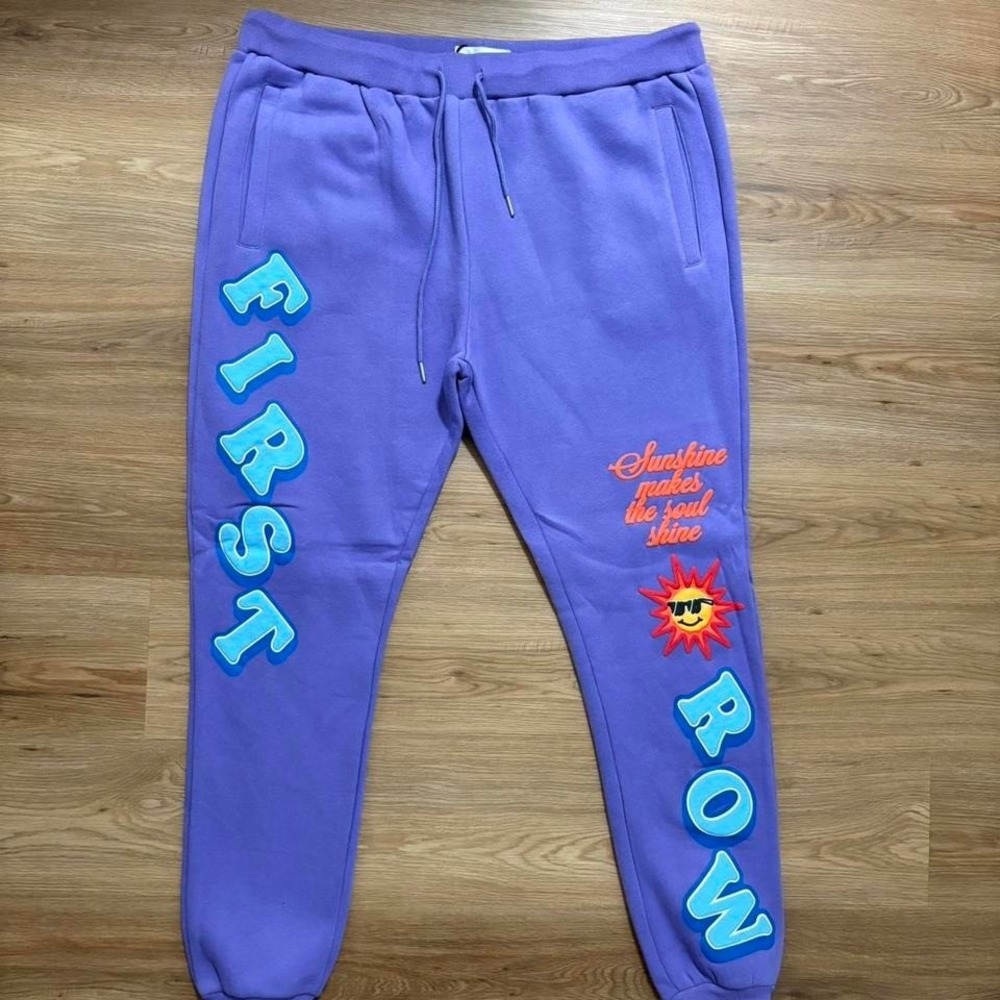 First Row "Sunshine Makes the Soul Shine" Sweatpants – Size 2XL (Purple)